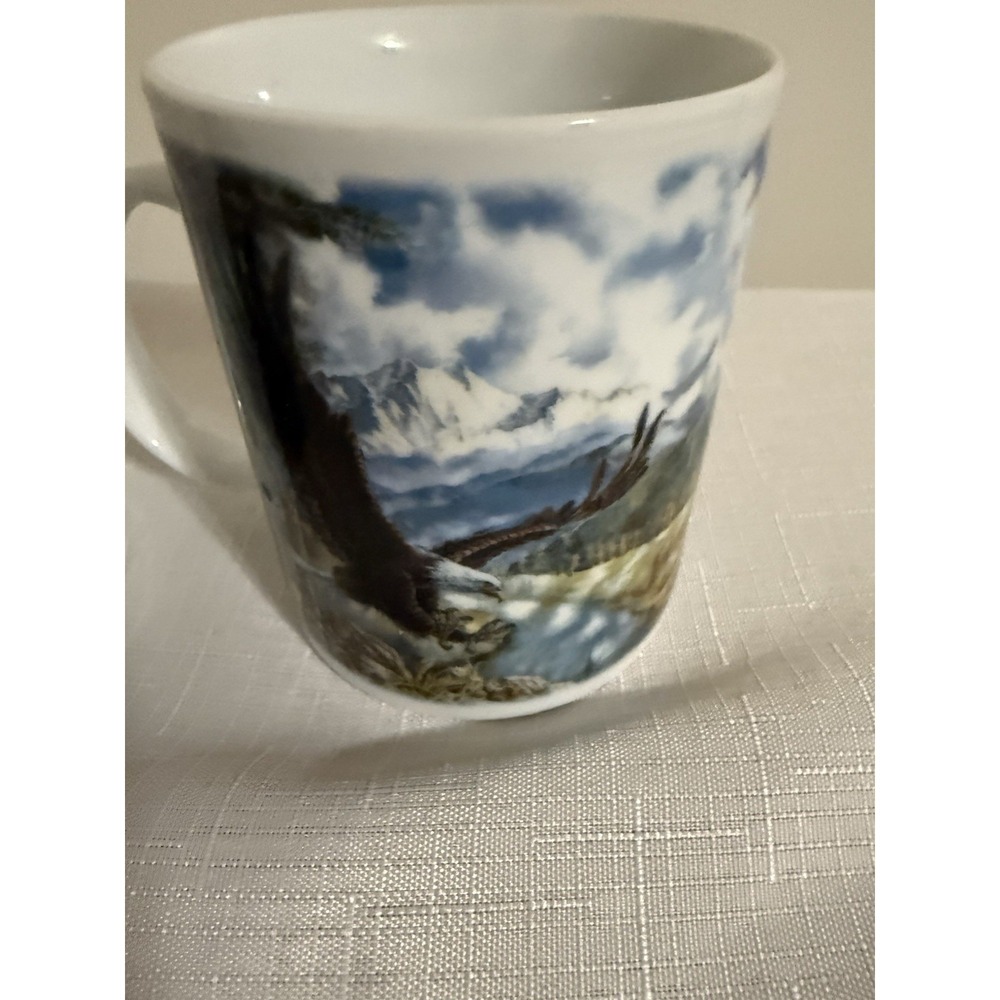 Pair Of Mugs With Nature Prints!!‎ Wolf And Eagle